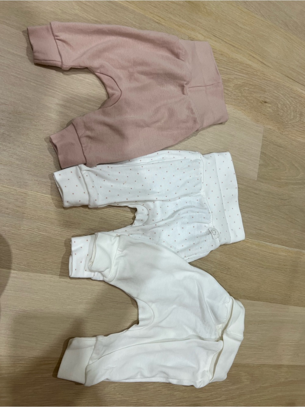 H&M 3-Pack Baby Joggers in Pink and White
